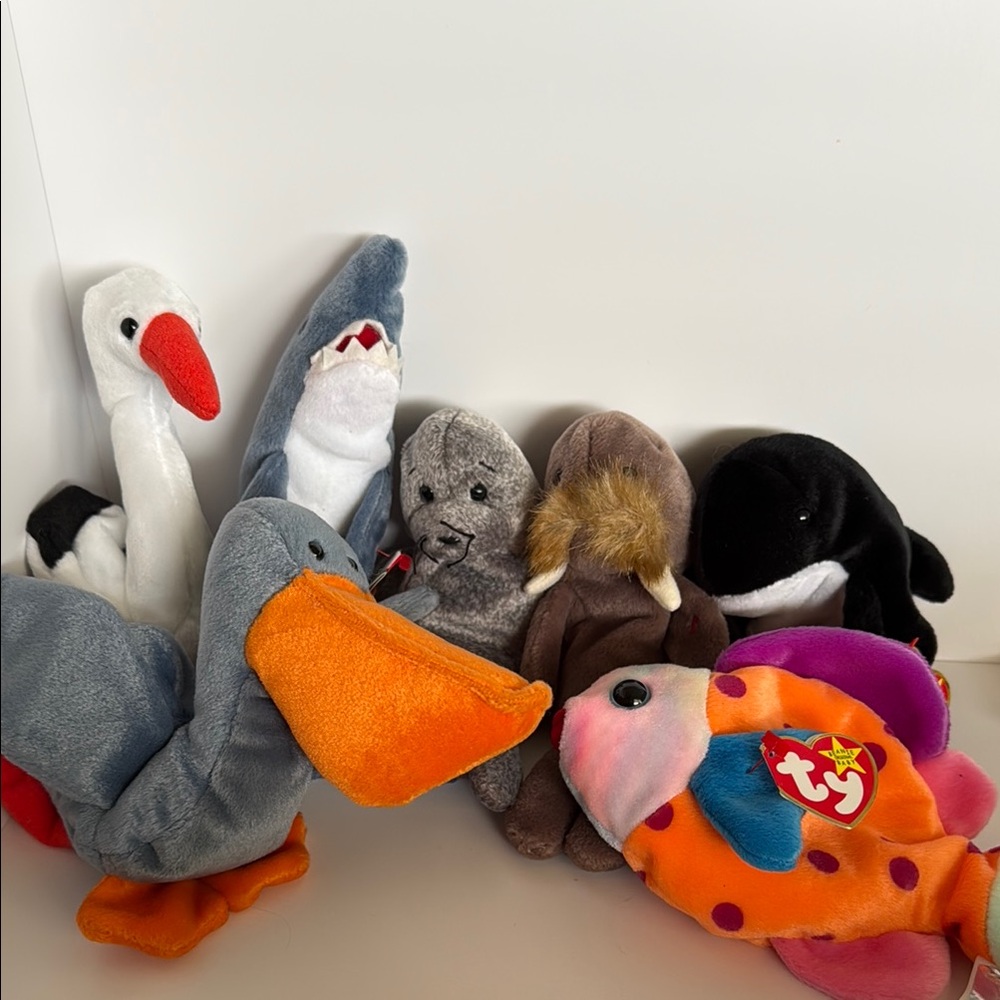 7 Beanie Baby Sea Animal lot